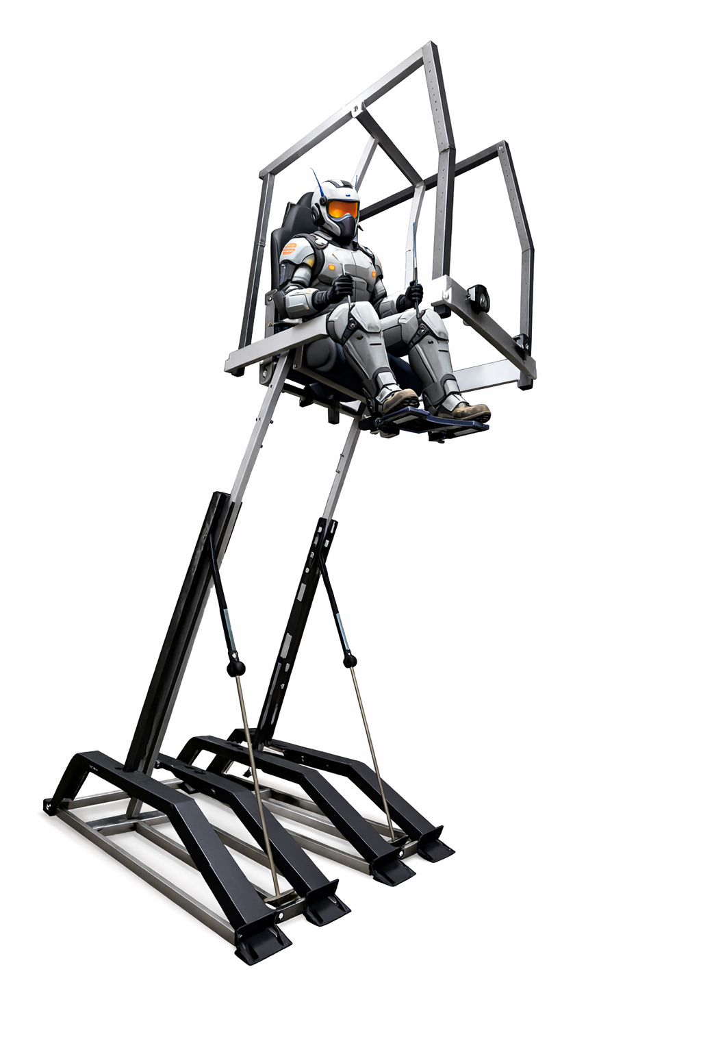 Heavy Industrial Seated 10-Foot-Tall Mecha Command Frame Mecha