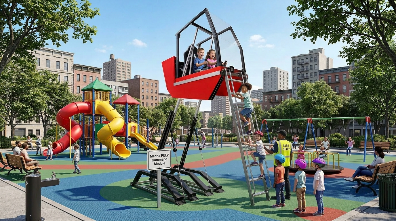 Playground 10-Foot-Tall Mecha PELV™ Command Module - Children’s Playground Mecha Structure