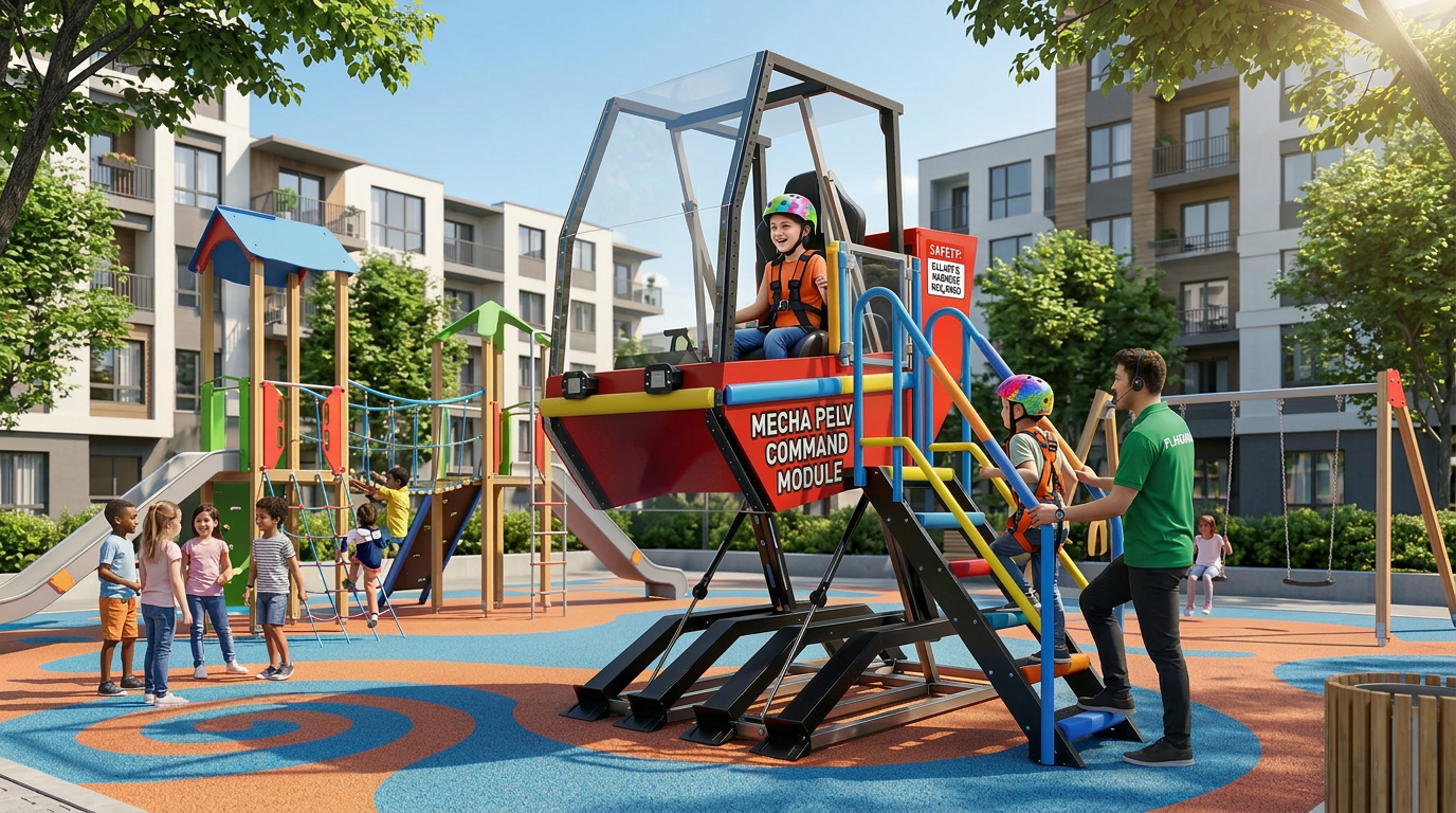 Playground 8-Foot-Tall Mecha PELV™ Command Module - Children’s Playground Mecha Structure